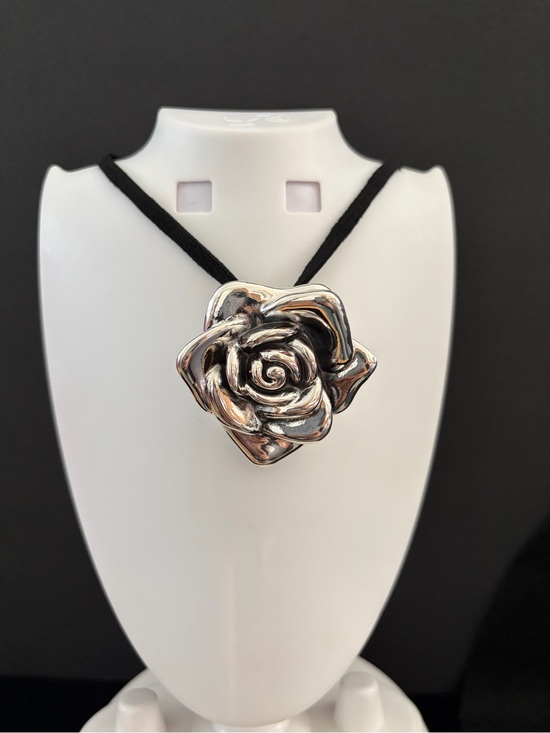 Taxco Jewelry - Huge Sterling Silver 925 Rose Pendant (only).